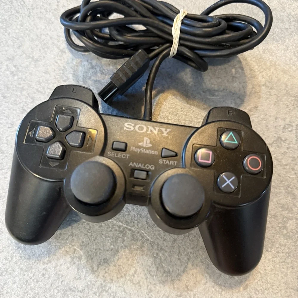 SCPH-10010 | SONY PLAYSTATION2 PSX2 DUAL SHOCK ANALOG CONTROLLER BLACK - OEM